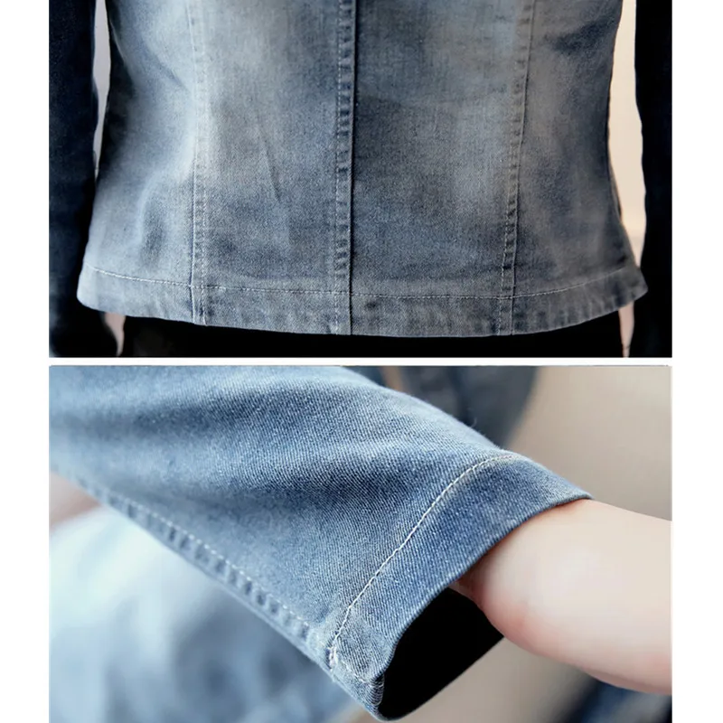 Женская джинсовая куртка пальто весна 2019 новый модный костюм короткий
