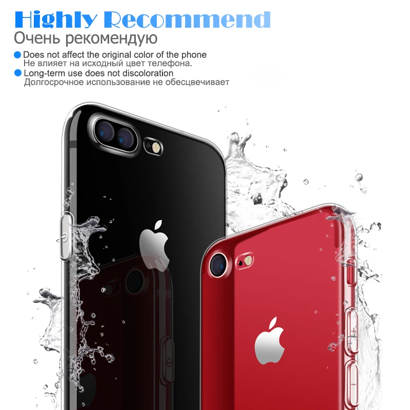 Ультра тонкий прозрачный чехол для iPhone X 10 Xs Max Xr 5 5S Чехлы мягкие из кожи TPU 6/6 S 7 8