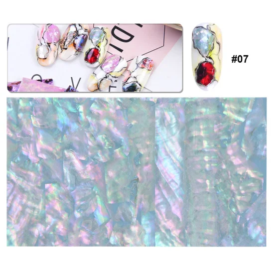 07 1 шт SeaShell Abalone наклейки для ногтей с русалочкой наклейки для украшения ногтей мраморные обертывания 3D хлопья Слайдеры для маникюра TR747 - Цвет: 07