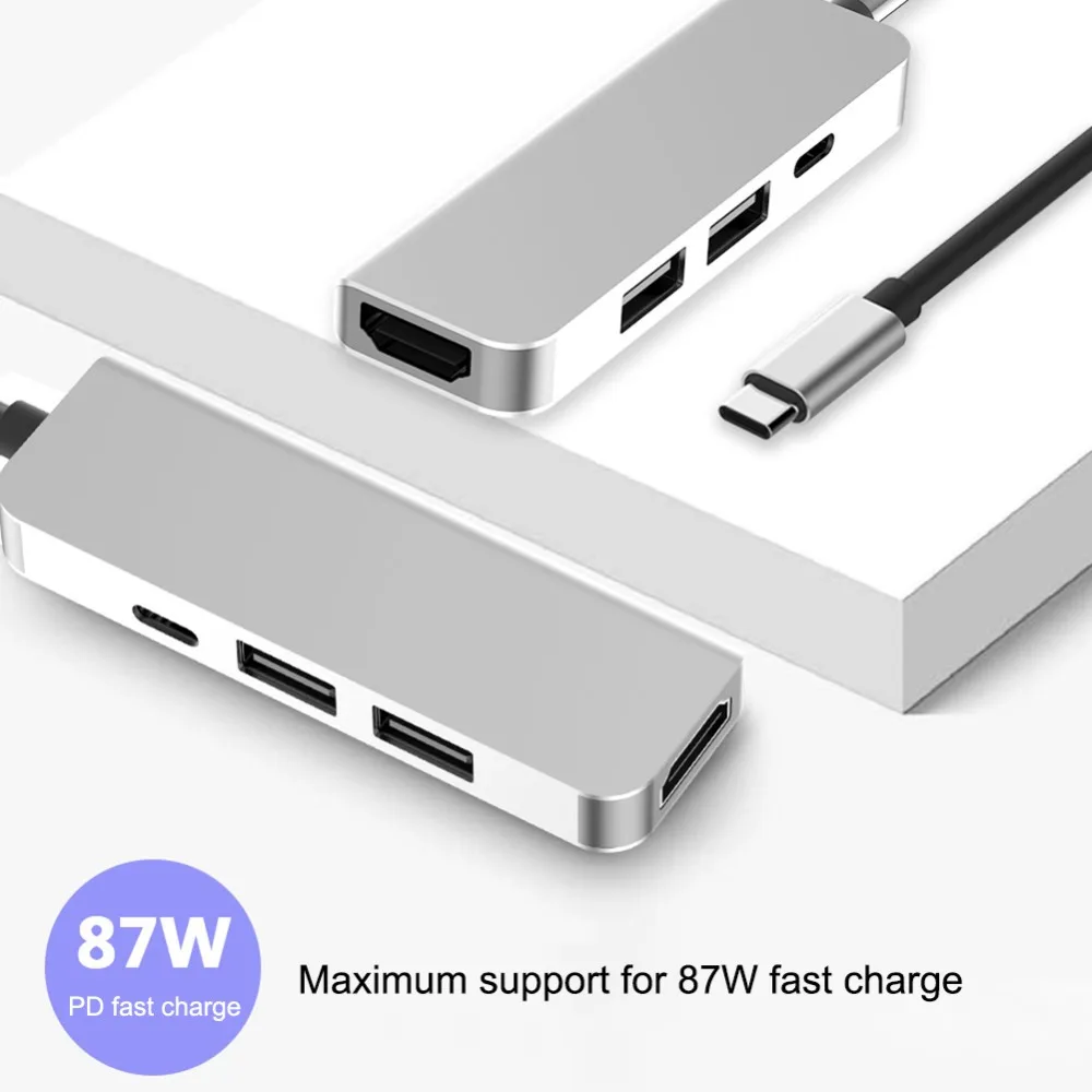 USB C концентратор 9 в 1 USB C адаптер концентратор для Ethernet HDMI концентратор данных/PD Зарядка 3 Usb 3,0 SD/TF кард-ридер/3,5 мм аудио 1 шт