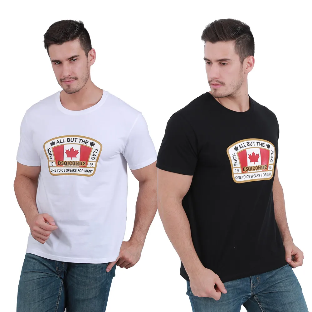Мужская Летняя модная футболка футболки с принтом женские повседневные летние топы кленовый лист DSQ брендовая хлопковая футболка с короткими рукавами Топы
