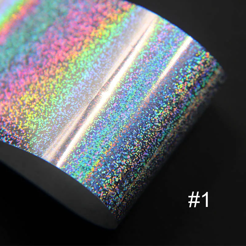 Holo Silver 1 1 шт 4*100 см голографическая переводная Фольга голографическая фольга для ногтей звездное небо переводная Фольга Наклейка - Цвет: Holo Silver 1
