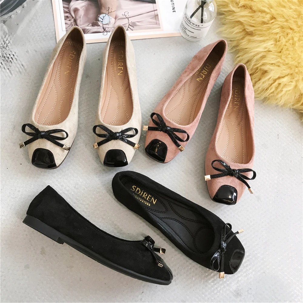 Лоскутное с квадратным носком Мокасины Бабочка узел плоский каблук Эспадрильи