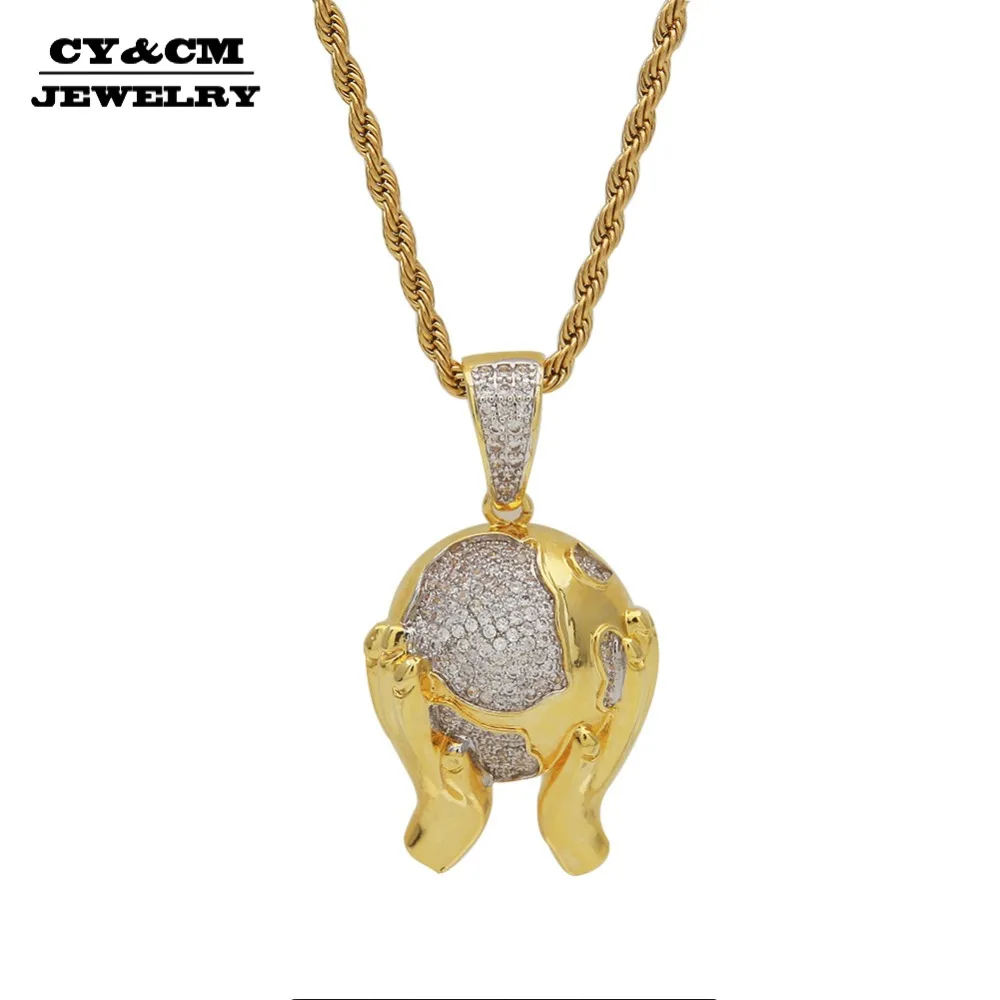 CY &amp CM золотой тон круглая рука к земле CZ микро проложить кубического циркония