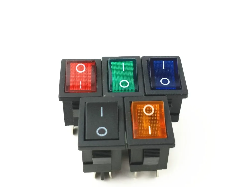 Выключатель DPST 4P с подсветильник кой 6 А/250 В 10 А/125 переменного тока|snap switch|snap insnap