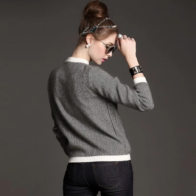 Max LuLu Autumn Fashion Korean Style Ladies Vintage Knitwear Women Striped Knitted Sweater Casual Oversized Turtleneck Cardigans |