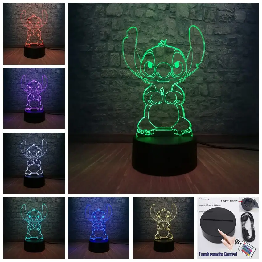 Remote 7 Colors 3D светодиодный светильник для спальни с изображением Минни Микки, настольный ночник, 7 цветов, лампа для украшения детской спальни, подарок для детей, Прямая поставка - Испускаемый цвет: Remote 7 Colors