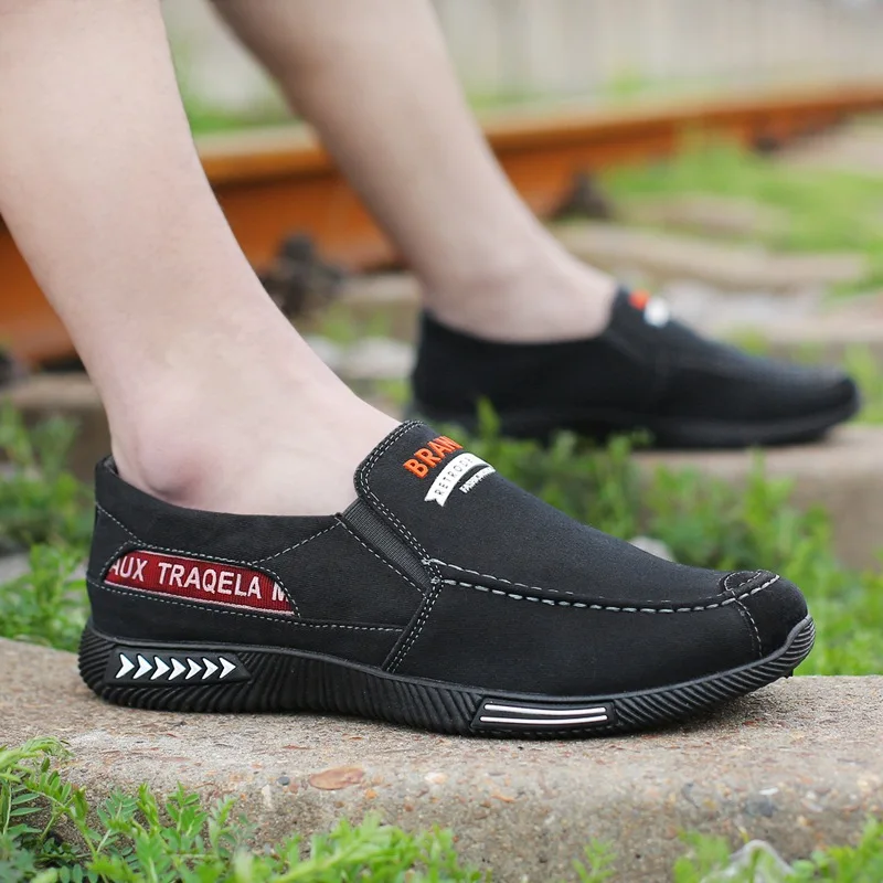 OUDINIAO Canvas Men Shoes Denim Slip On Casual 2018 Plimsolls Breathable Male Footwear Spring Sneakers Loafers | Обувь