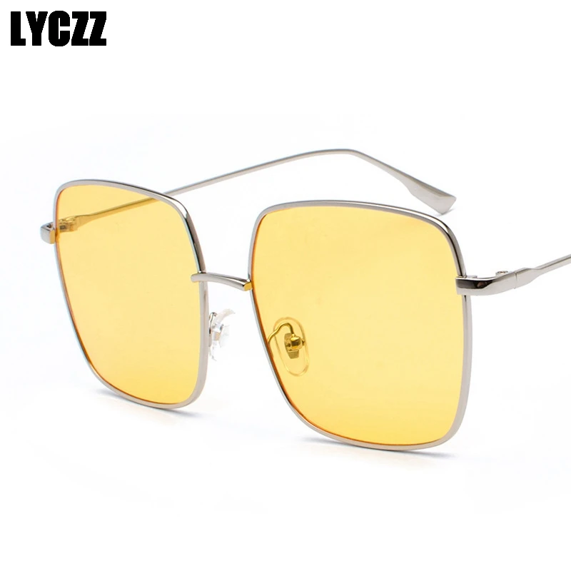 LYCZZ 2019 мужской женская мода квадратный негабаритных солнцезащитные очки для