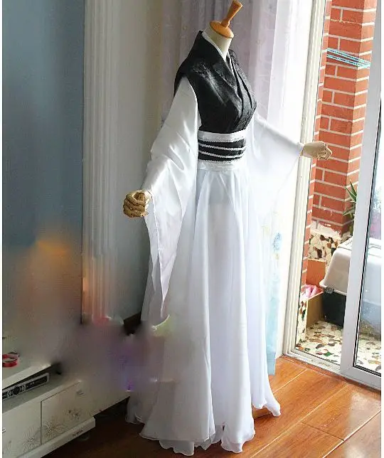 2 вида конструкций Феи белый мужской костюм Hanfu с длинным хвостом Cos Li Qing Fox King GongSun