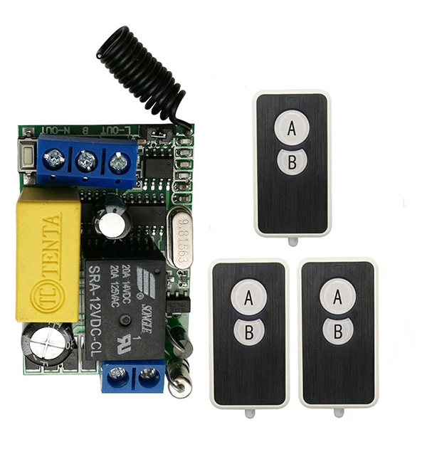 AC220V 10A 1CH Мини Беспроводной RF Пульт Дистанционного Управления Выключатель Света Реле Выход Модуль Приемник Радио + Пряжка на Ремне Передатчик Включить