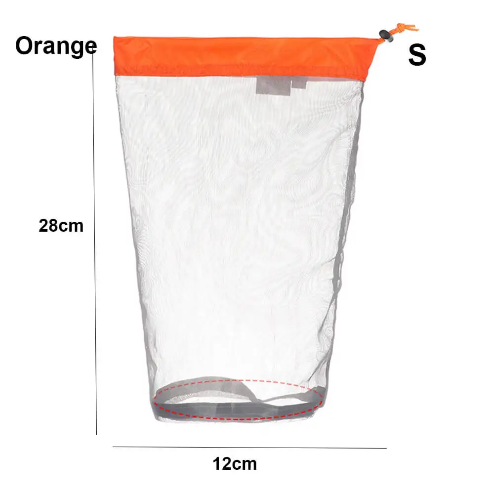 S - orange 1 шт., уличный мешок на завязках, сумка для хранения, для кемпинга, спорта, Ультралегкая Сетчатая Сумка для хранения, органайзер для путешествий, инструмент для походов на открытом воздухе - Цвет: S - orange