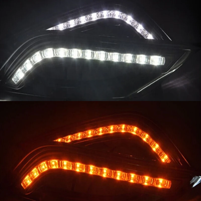Дневные ходовые огни для Hyundai SONATA 2011 2012 2013 2014 12 В DRL противотуманные фары желтый