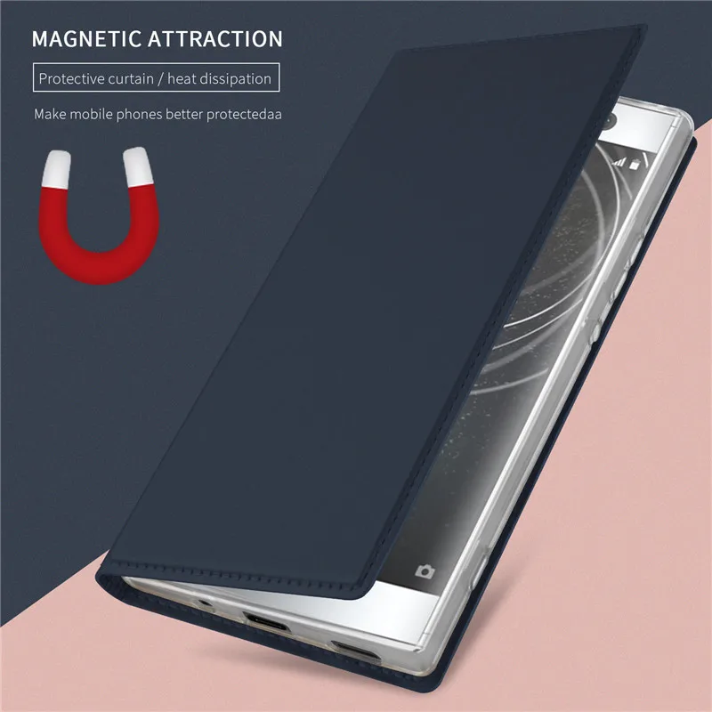 Для sony Xperia X XZ1 XZ2 XZ3 XZ4 L1 компактный кожаный чехол с откидной крышкой и магнитной подставкой для XP Z5 Mini Z6 E6 XA2 Coque Capa