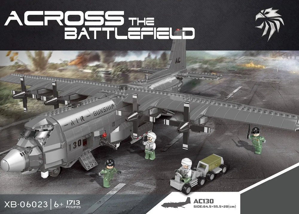 Современной военной США AC130 Air Боевой истребитель batisbricks цифры building block ww2 армии minifigs самолет Кирпичи Игрушки