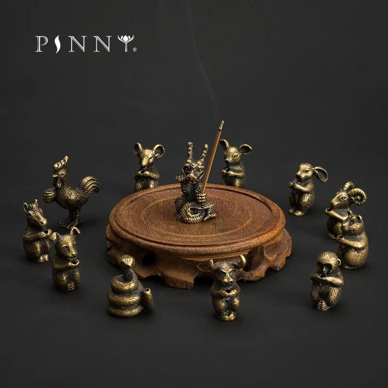 PINNY китайские металлические держатели для благовоний 12 зодиака набор со вкусом