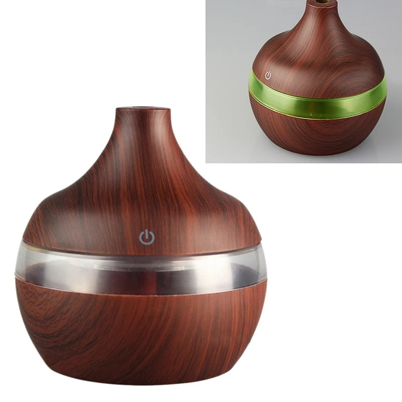 Usb 300Ml Aroma Humidifier Aromatherapy Wood Grain 7 Color Led Lights Electric Aromatherapy Essential Oil Aroma Diffuser