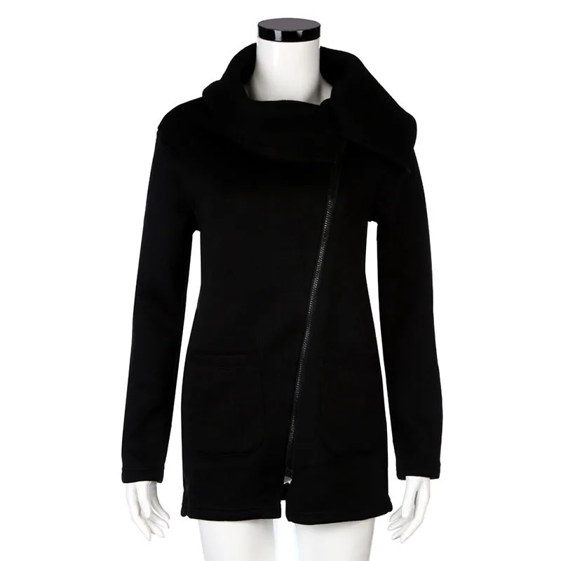 2017 Женский Худи Толстовка осень-зима длинным рукавом на молнии с капюшоном