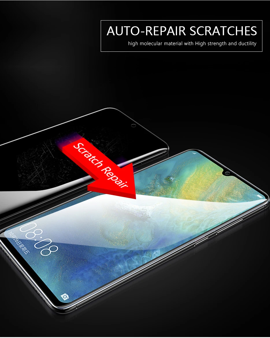 CHYI 3D изогнутая пленка для Huawei Mate 20 Pro, защитная пленка для экрана Mate 20 lite X RS, нано Гидрогелевая пленка Mate 20X5G с инструментами, не закаленное стекло
