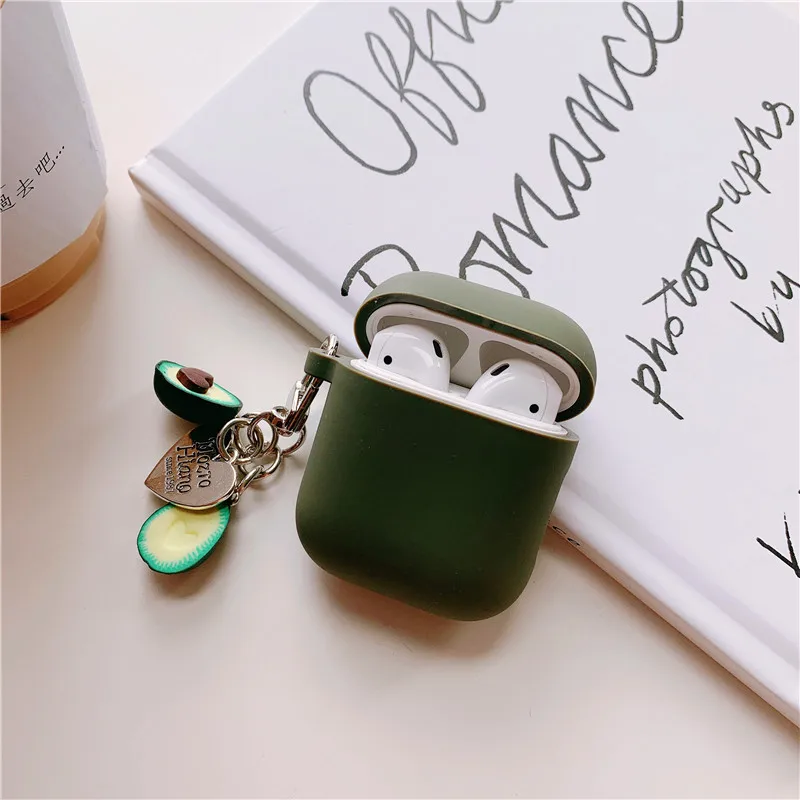 Мягкий чехол с изображением милого авокадо мороженого кулон для наушников AirPods
