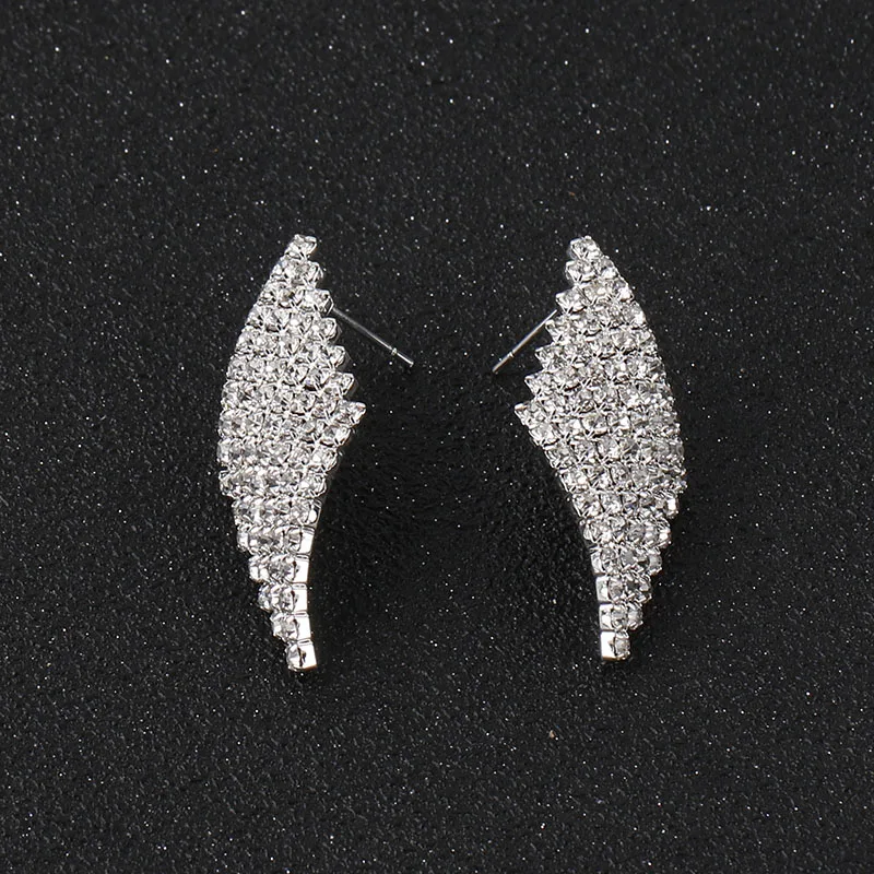Женские серьги гвоздики серебряного цвета с кристаллами|crystal stud earrings|stud earringsstud
