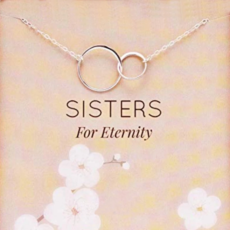 Forever Sisters подвеска с двумя кругами ожерелье подарок от сестры ожерелье Ювелирное Украшение на день рождения ожерелье для сестер на вечность