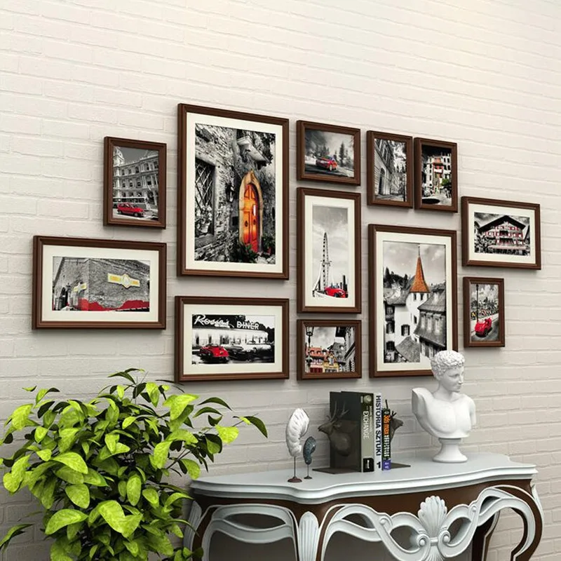 12 шт./компл. фоторамка комбинированная настенная подвесная в пассажирском стиле