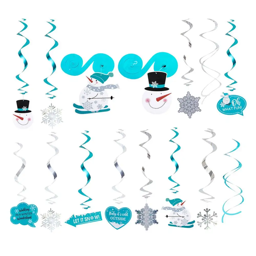 20pcs Winter Wonderland Party Swirls Hanging Decorations Carnival Snowflake Ceiling Whirls Birthday Baby Shower Christmas | Дом и сад