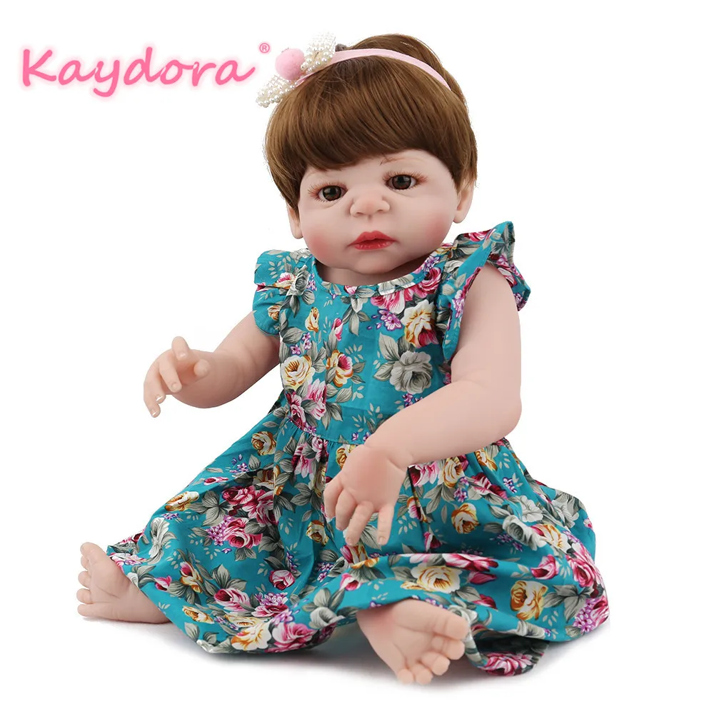 KAYDORA 22 дюймов 55 см Reborn Baby Doll полная виниловая смешная игрушка милая принцесса