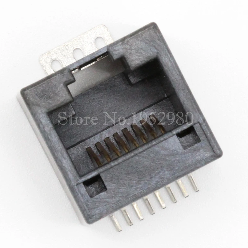 20 шт./лот RJ11 RJ12 RJ45 телефонный разъем 8PIN 180 градусов SMD Черный со светодиодным