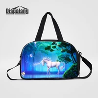 dispalang unicorn travel duffle bags for women diy image canvas hand luggage weekend bag with shoes pocket custom overnight bag