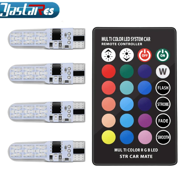 Светодиодная автомобильная лампа T10 W5W 168 194 5050 SMD 12 В RGB габарисветильник огни