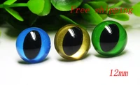 60pcs 12mm bule gold green color can choose doll accessories plastic toy safety cat eyes with white washers