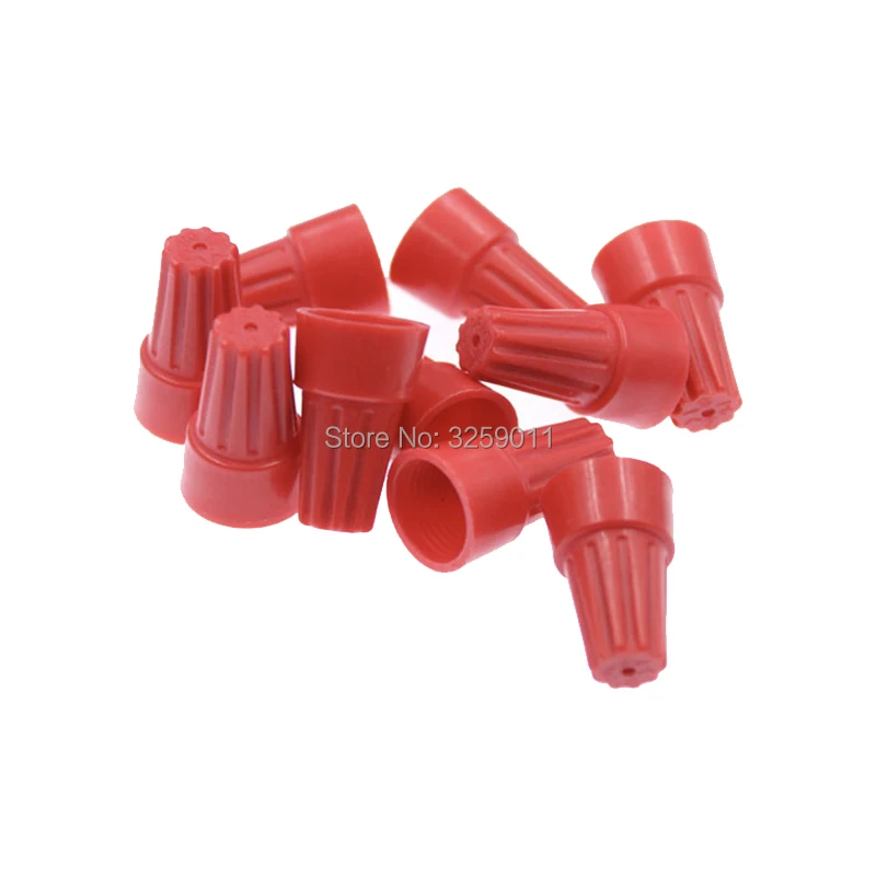 

100PCS 22-10 AWG RED Wire Twist Nut Electrical Connector Terminals Cap Spring Insert P6H Closed Terminal Lugs Press Line Cap