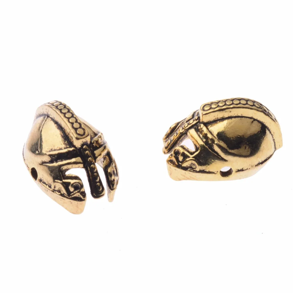 Оптовая продажа 20 шт./лот серебряные золотые римские бусины воин Гладиатор шлем