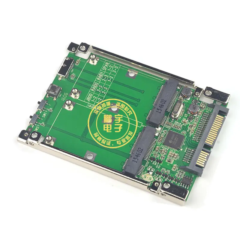 2 5 &quotдвойной мини pcie PCI E pci express mSATA RAID SSD адаптер для SATA Raid 22pin и USB 3 0 аппаратная