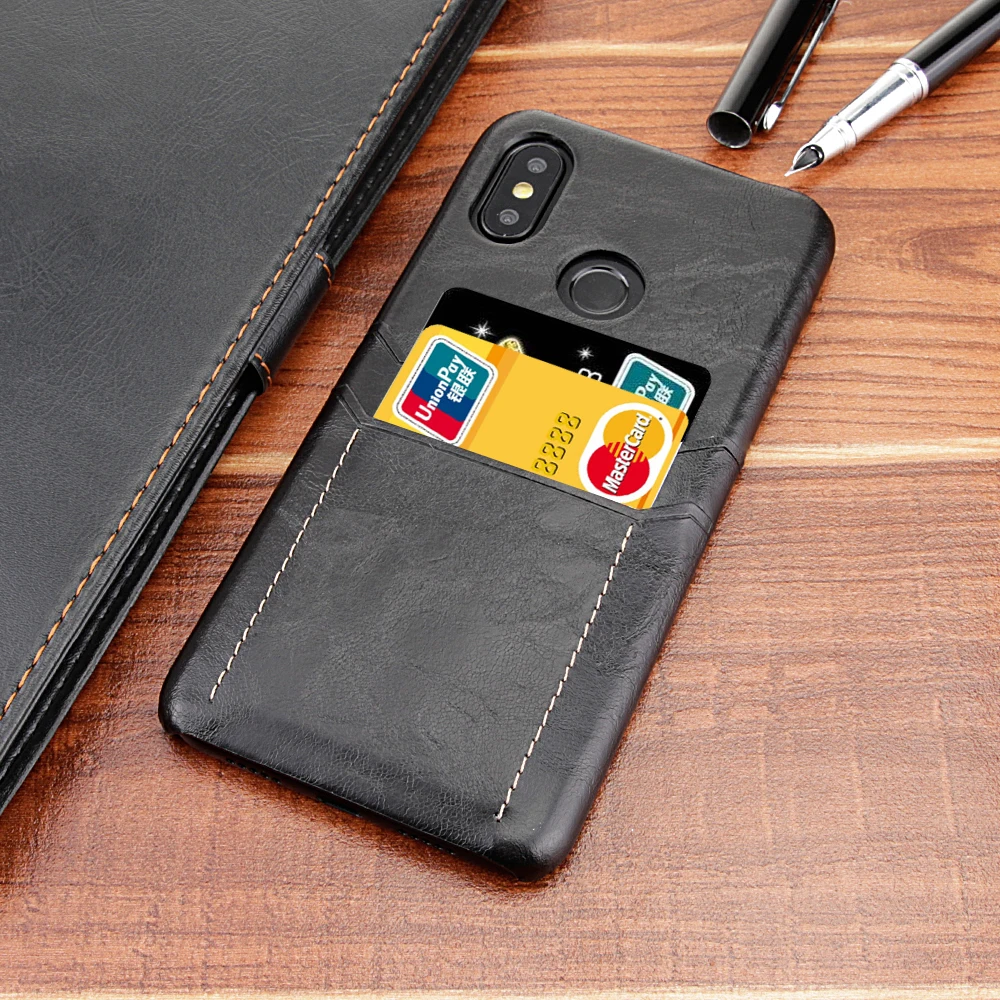 Luxury Phone Case For Xiaomi Mi A1 A2 8 9 SE PU Leather + PC Card Holder Cover Redmi 5 Plus Note Pro Half-Wrapped |