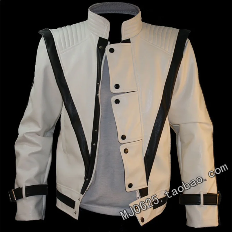 MJ Michael Jackson White Vocal Concert Thriller Jacket Outwear Punk Halloween