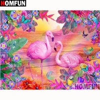 homfun full squareround drill 5d diy diamond painting animal flamingo embroidery cross stitch 5d home decor gift a18136