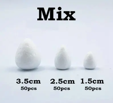 Белый бутон розы из пенополистирола Mix1.5 2 5 3 см для нейлоновых цветочных