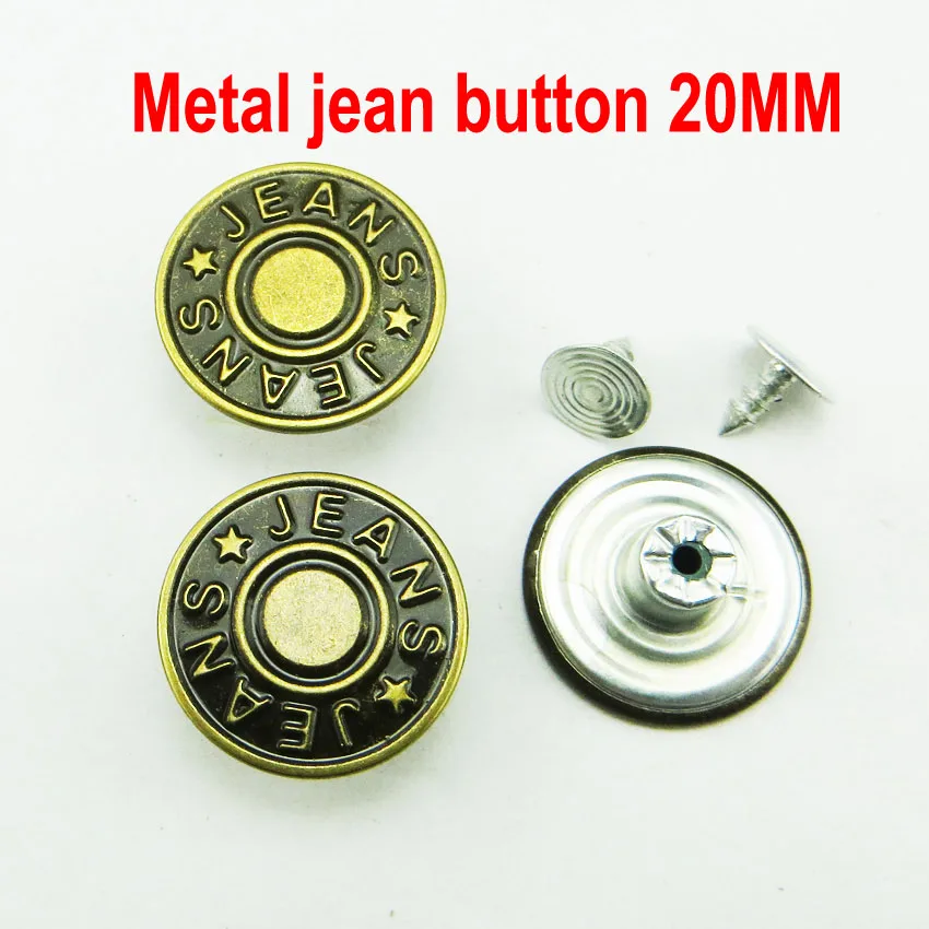

1000PCS 20MM bronze tone letter series new design metal jeans button brand round buttons clothes accessory MJB-153A