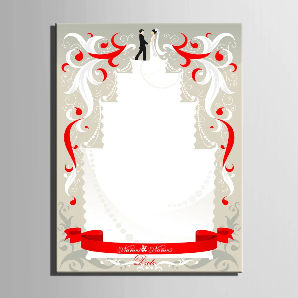 Отпечатков пальцев Дерево Подпись отпечатков парусина принт Свадебный Торт