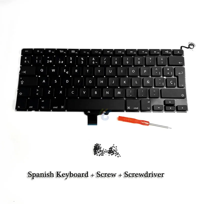 A1278 испанская клавиатура и британская подсветка + винт отвертка для Macbook Pro 13 3