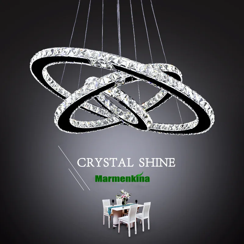 Современная кольцесветодиодный светодиодная люстра из нержавеющей стали