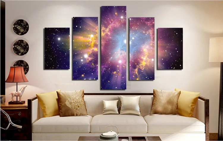JIE DO ART 5 Космические Красочные фиолетовые галактические фрески Современное