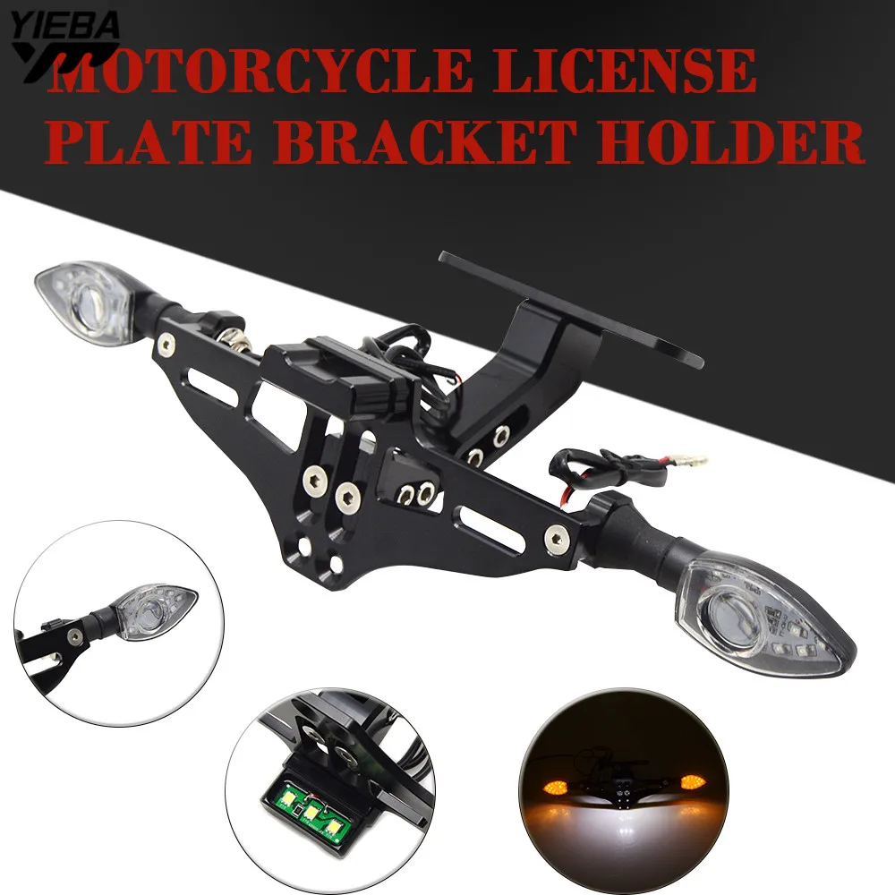 Кронштейн номерного знака мотоцикла держатель со светом для kawasaki ER6F ER6N ER 6N 6F VERSYS