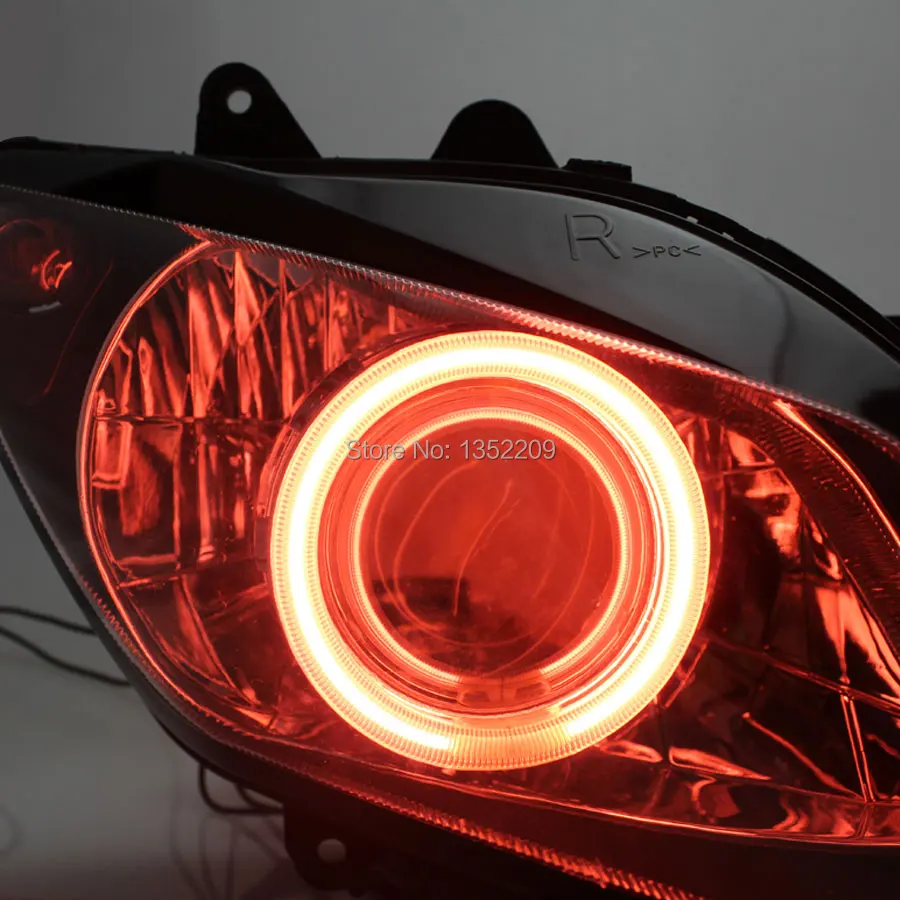 1 комплект фары для проектора HID Angel Eyes Red Halo Lamp For 2002 2003 Yamaha YZF R1| |