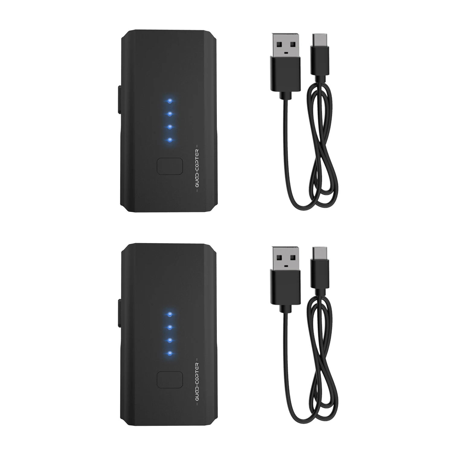 2 sets DEERC 7,4 V 1200mAh Li-Po перезаряжаемая батарея с USB зарядным кабелем для радиоуправляемого дрона квадрокоптера DE25 - Цвет: 2 sets