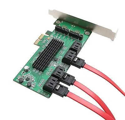 IOCREST SATA III 8 портов контроллер карты PCIe 2,0x2 sata 6g плата расширения с низкопрофильным кронштейном поддержка win10