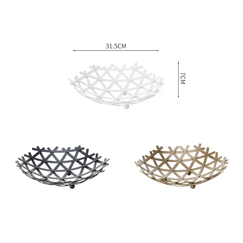 Nordic Iron Fruit Storage Basket Large Nest Type Holder Creative Fashion Living Room Minimalist Decor | Дом и сад